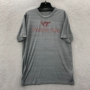VIRGINIA TECH Shirt Mens Medium? Short Sleeve Gray Russell NCAA